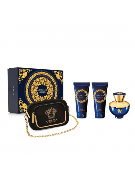 Versace pour femme Dylan Blue női parfüm szett (eau de parfum) Edp 100ml+100ml Testápoló+100ml Tusfürdő+Clutch