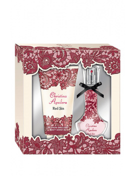 Christina Aguilera Red Sin női parfüm set (eau de parfum) Edp 15ml + Sg 50ml